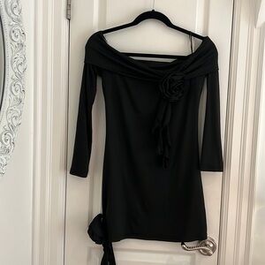 Peppermayo Balck Cecilia Rose Mini Dress